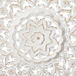 Best Pirce 💯 35" White Traditional Ornamental Wood Round Wall Décor by Ivory and Iris 👍 -Cheap Ivory and Iris Store D489193S 4