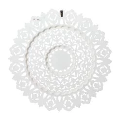 Best Pirce 💯 35" White Traditional Ornamental Wood Round Wall Décor by Ivory and Iris 👍 -Cheap Ivory and Iris Store D489193S 6