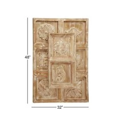 Buy 🔔 48" Brown Vintage Ornamental Wood Wall Décor by Ivory and Iris 🛒 -Cheap Ivory and Iris Store D489202S 8