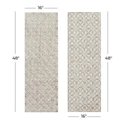Best deal 🌟 48" White Wood Traditional Abstract Wall Décor Set by Ivory and Iris 👏 -Cheap Ivory and Iris Store D489207S 7