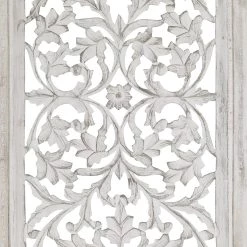Deals 🎁 Cream Traditional Floral Mango Wood Wall Decor, 51" x 24" by Ivory and Iris ⌛ -Cheap Ivory and Iris Store D489209S 3