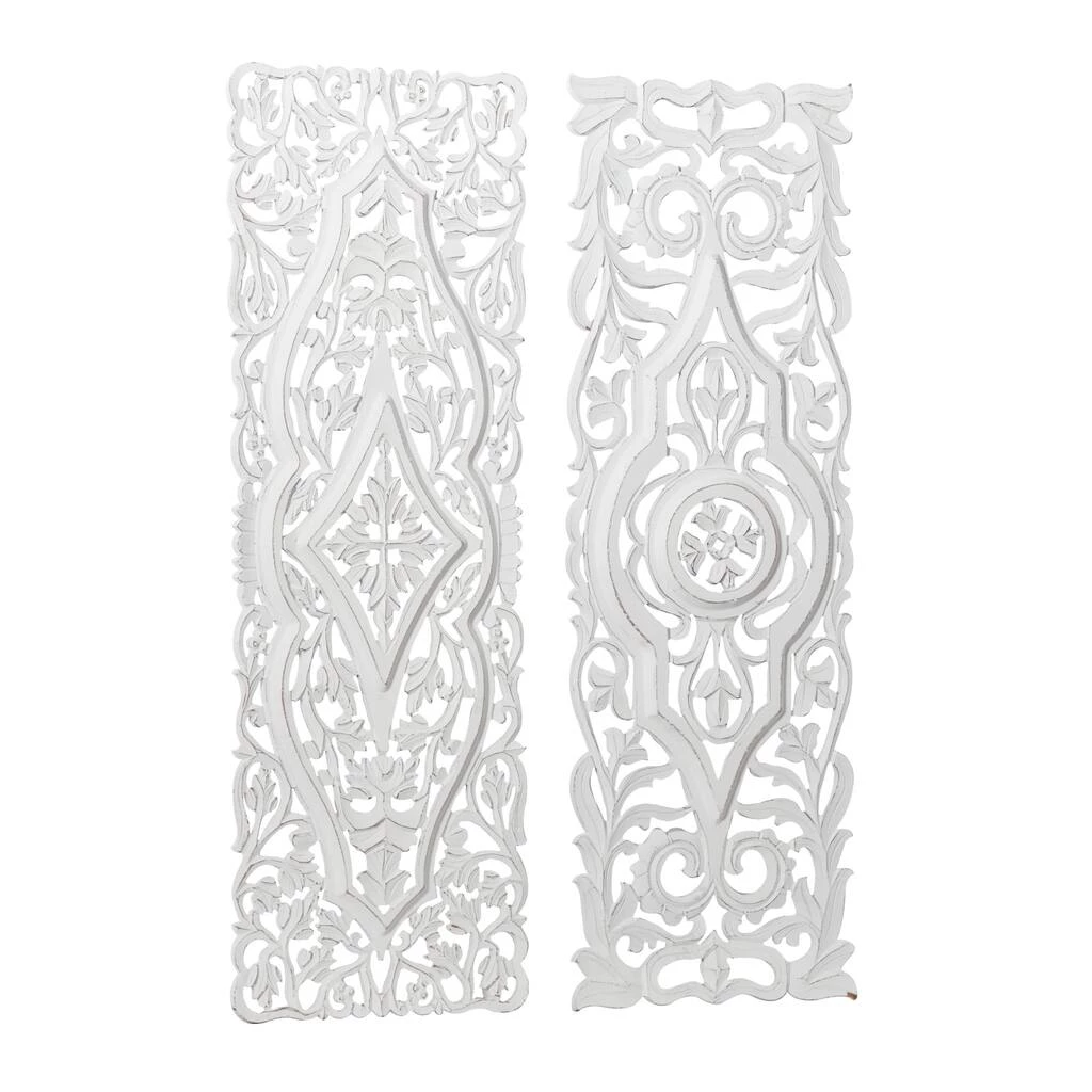 Best reviews of β¨ Set of 2 White Mango Wood Farmhouse Abstract Wall Decor, 16" x 48" by Ivory and Iris π 2 Best reviews of β¨ Set of 2 White Mango Wood Farmhouse Abstract Wall Decor, 16" x 48" by Ivory and Iris π - Image 2