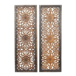 Top 10 ✨ Set of 2 Brown Wood Traditional Wall Decor, 48" x 16" by Ivory and Iris 💯
