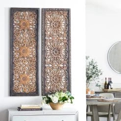 Top 10 ✨ Set of 2 Brown Wood Traditional Wall Decor, 48" x 16" by Ivory and Iris 💯 -Cheap Ivory and Iris Store D489221S 11