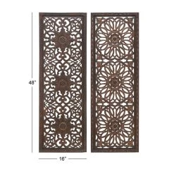 Top 10 ✨ Set of 2 Brown Wood Traditional Wall Decor, 48" x 16" by Ivory and Iris 💯 -Cheap Ivory and Iris Store D489221S 9