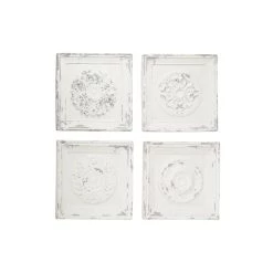 Cheapest π Set of 4 White Fiberglass Vintage Floral Wall Decor, 19" x 19" by Ivory and Iris π