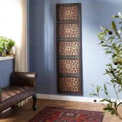 Coupon 🎉 Brown Traditional Ornamental Wood Wall Decor, 72" x 20" by Ivory and Iris 😀 -Cheap Ivory and Iris Store D489223S 7