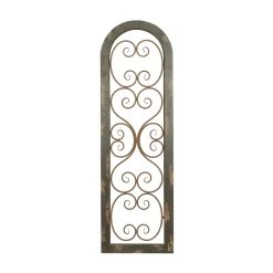 Top 10 🛒 Brown Rustic Ornamental Metal Wall Decor, 48" x 15" by Ivory and Iris 🛒