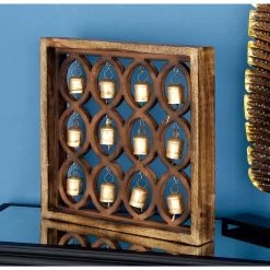 Best Pirce 🌟 17" Gold & Brown Farmhouse Mango Wood Wall Décor by Ivory and Iris 😀 -Cheap Ivory and Iris Store D489229S 7