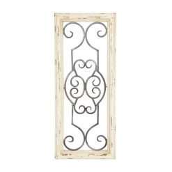 Best reviews of 🥰 25" White Farmhouse Ornamental Wood & Metal Wall Décor by Ivory and Iris 💯