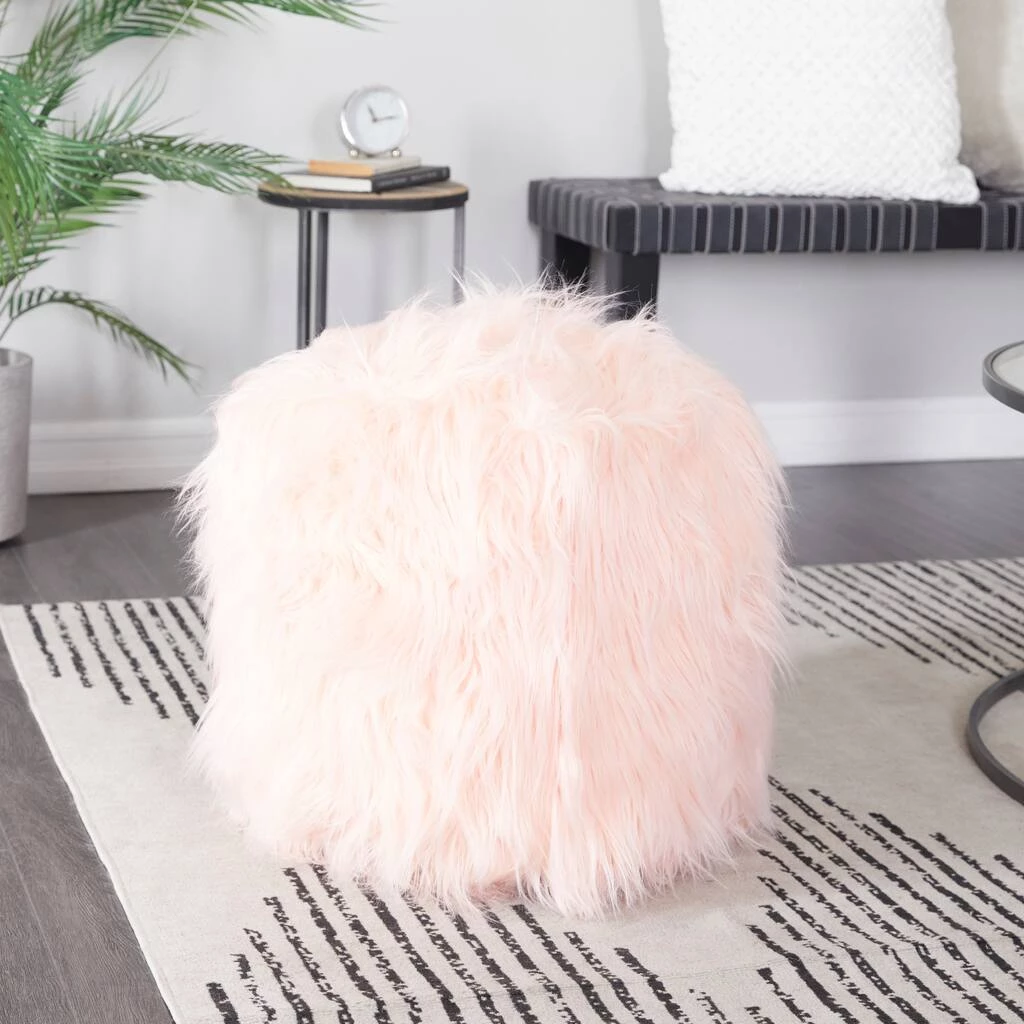 Best deal π 23" Pink Faux Fur Contemporary Stool by Ivory and Iris π 2 Best deal π 23" Pink Faux Fur Contemporary Stool by Ivory and Iris π - Image 2