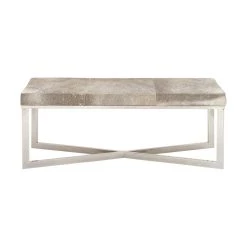 Flash Sale 😉 Gray Stainless Steel Contemporary Bench, 19" x 49 x 17" by Ivory and Iris 🤩