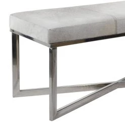 Flash Sale 😉 Gray Stainless Steel Contemporary Bench, 19" x 49 x 17" by Ivory and Iris 🤩 -Cheap Ivory and Iris Store D489315S 4
