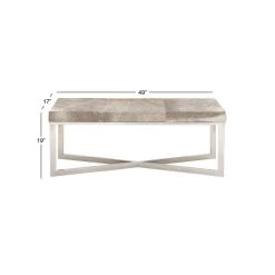 Flash Sale 😉 Gray Stainless Steel Contemporary Bench, 19" x 49 x 17" by Ivory and Iris 🤩 -Cheap Ivory and Iris Store D489315S 5