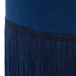 Best Sale 🎉 18" Dark Blue Fabric Fringe Stool by Ivory and Iris 🤩 -Cheap Ivory and Iris Store D489326S 3