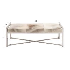 Cheapest ⌛ Beige Stainless Steel Contemporary Bench, 17" x 48" x 20" by Ivory and Iris 😀 -Cheap Ivory and Iris Store D489328S 4