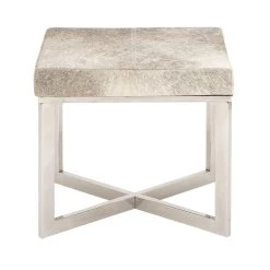 Budget 🔥 20" Gray & White Stainless Steel Contemporary Stool by Ivory and Iris ⭐