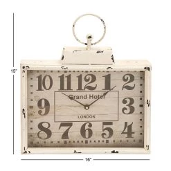 Buy 🥰 16" White Metal Vintage Wall Clock by Ivory and Iris 🔥 -Cheap Ivory and Iris Store D489915S 7