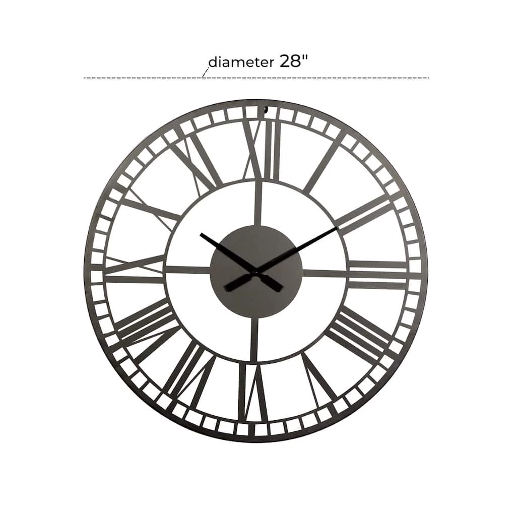 Brand new π 28" Black Metal Contemporary Wall Clock by Ivory and Iris π 8 Brand new π 28" Black Metal Contemporary Wall Clock by Ivory and Iris π - Image 8