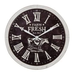 Best Pirce ⭐ 24" Black Wood Farmhouse Wall Clock by Ivory and Iris ❤️