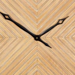 Budget 😍 25" Brown Wood Industrial Wall Clock by Ivory and Iris ✔️ -Cheap Ivory and Iris Store D489924S 4