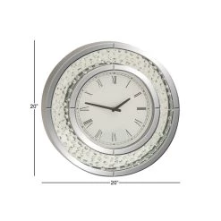 Best Pirce 🌟 20" White Wood Glam Wall Clock by Ivory and Iris 😍 -Cheap Ivory and Iris Store D489925S 6