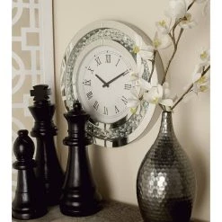Best Pirce 🌟 20" White Wood Glam Wall Clock by Ivory and Iris 😍 -Cheap Ivory and Iris Store D489925S 7