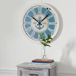 Budget 🥰 24" White Wood Coastal Wall Clock by Ivory and Iris 🧨 17 Budget 🥰 24" White Wood Coastal Wall Clock by Ivory and Iris 🧨 -Cheap Ivory and Iris Store D489926S 9