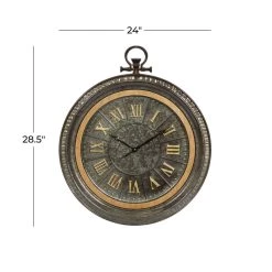 Best deal ⭐ 29" Black Metal Farmhouse Wall Clock by Ivory and Iris ✨ -Cheap Ivory and Iris Store D489933S 7