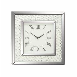 Cheap 🎁 Silver Glam Wood Wall Clock, 20" x 20" by Ivory and Iris ⌛