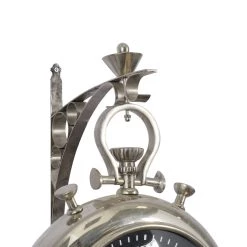 Best Sale 🔥 Silver Vintage Stainless Steel Wall Clock, 22" x 16" by Ivory and Iris 🔥 -Cheap Ivory and Iris Store D489938S 5