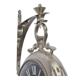 Best Sale 🔥 Silver Vintage Stainless Steel Wall Clock, 22" x 16" by Ivory and Iris 🔥 -Cheap Ivory and Iris Store D489938S 7