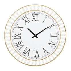 Hot Sale 🎁 White Metal Contemporary Wall Clock, 24" x 24" x 2" by Ivory and Iris ⭐