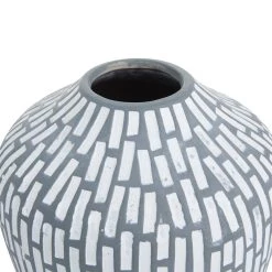 Promo ✔️ Set of 2 Grey Ceramic Modern Vases, 7" x 13" x 6" by Ivory and Iris 🔔 -Cheap Ivory and Iris Store D489984S 3