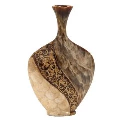 Coupon 🧨 Brown Ceramic Traditional Vase, 18" x 11" x 3" by Ivory and Iris 😀