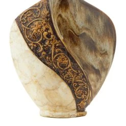 Coupon 🧨 Brown Ceramic Traditional Vase, 18" x 11" x 3" by Ivory and Iris 😀 -Cheap Ivory and Iris Store D489985S 6