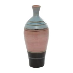 Wholesale π Pink Ceramic Contemporary Vase 15" x 6" x 6" by Ivory and Iris π