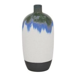 Deals 😍 White Ceramic Contemporary Vase, 13" x 6" x 6" by Ivory and Iris 👍