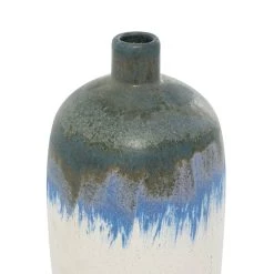 Deals 😍 White Ceramic Contemporary Vase, 13" x 6" x 6" by Ivory and Iris 👍 -Cheap Ivory and Iris Store D489989S 4