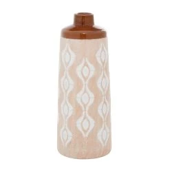 Best Pirce 😀 Tan Porcelain Traditional Vase 15" x 6" x 6" by Ivory and Iris 🔥