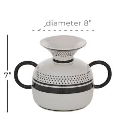 Best reviews of 🔔 White Ceramic Eclectic Vase, 6" x 8" x 6" by Ivory and Iris ✨ -Cheap Ivory and Iris Store D489996S 6