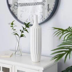 Top 10 🧨 White Ceramic Modern Vase, 19" x 5" x 5" by Ivory and Iris 😉 -Cheap Ivory and Iris Store D489997S 6