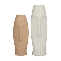 Flash Sale 🧨 Set of 2 Multi Stoneware Contemporary Vase, 15" x 5" x 5" by Ivory and Iris ⭐ -Cheap Ivory and Iris Store D490002S 3