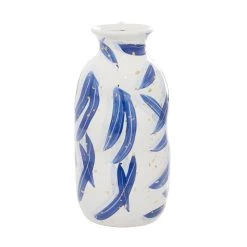 Top 10 ⭐ Blue Ceramic Contemporary Vase, 7" x 13" by Ivory and Iris ❤️ -Cheap Ivory and Iris Store D490004S 3
