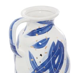Top 10 ⭐ Blue Ceramic Contemporary Vase, 7" x 13" by Ivory and Iris ❤️ -Cheap Ivory and Iris Store D490004S 4