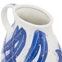 Wholesale ✔️ Blue Ceramic Contemporary Vase, 9" x 11" by Ivory and Iris 🥰 -Cheap Ivory and Iris Store D490005S 4