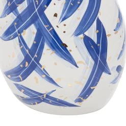 Wholesale ✔️ Blue Ceramic Contemporary Vase, 9" x 11" by Ivory and Iris 🥰 -Cheap Ivory and Iris Store D490005S 6