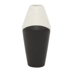 Promo 🔔 Black Ceramic Contemporary Vase, 12" x 6" x 6" by Ivory and Iris ✨ -Cheap Ivory and Iris Store D490008S 6