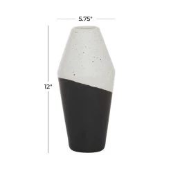 Promo 🔔 Black Ceramic Contemporary Vase, 12" x 6" x 6" by Ivory and Iris ✨ -Cheap Ivory and Iris Store D490008S 7