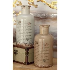 Best deal 😀 Set of 2 Light Brown Dolomite Vintage Vase, 5" x 15" by Ivory and Iris ⌛ -Cheap Ivory and Iris Store D490009S 8